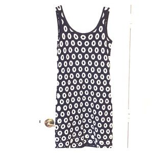 NWT Boden knit tank dress - navy/white polka-dots.